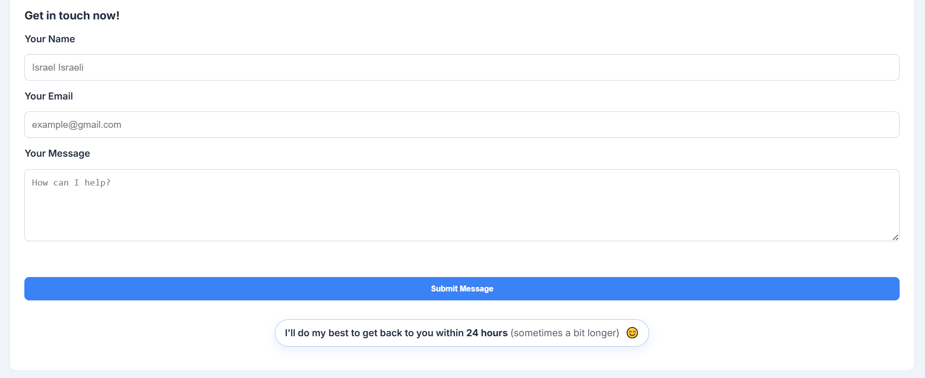 Contact form with EmailJS